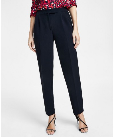 Women's Fly-Front High-Rise Pleated Pants Black $35.39 Pants