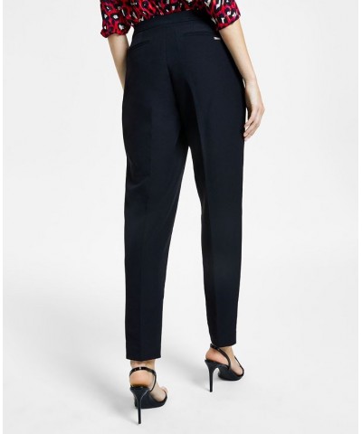 Women's Fly-Front High-Rise Pleated Pants Black $35.39 Pants