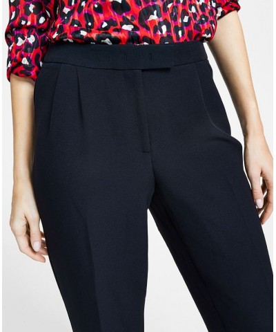 Women's Fly-Front High-Rise Pleated Pants Black $35.39 Pants