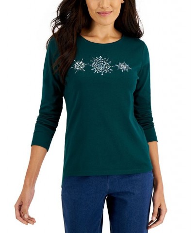 Women's Long-Sleeve Holiday Top Deep Black Truck $10.07 Tops