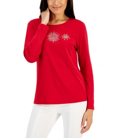 Women's Long-Sleeve Holiday Top Deep Black Truck $10.07 Tops