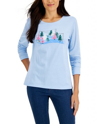 Women's Long-Sleeve Holiday Top Deep Black Truck $10.07 Tops