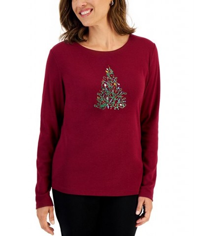 Women's Long-Sleeve Holiday Top Deep Black Truck $10.07 Tops