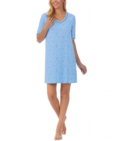Elbow-Length Moisture Wicking Sleep T-Shirt Brown $15.28 Sleepwear