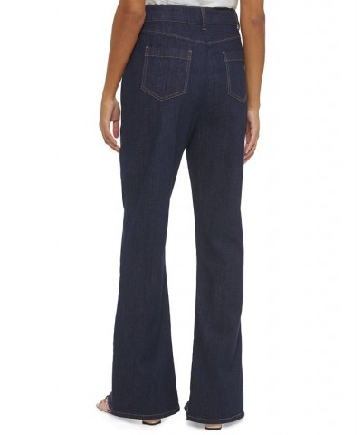 Women's Denim Slit-Hem Pants Dark Denim $31.26 Pants