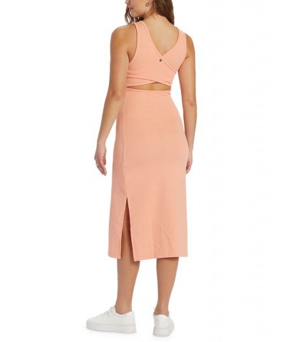 Juniors' Good Keepsake Cutout-Back Midi Dress Pink $25.60 Dresses