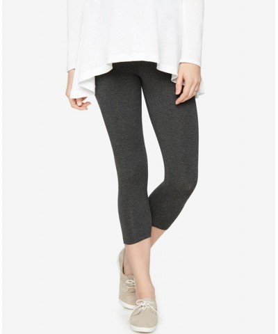 Luxe Essentials Secret Fit Belly Cropped Maternity Leggings Gray $21.12 Pants