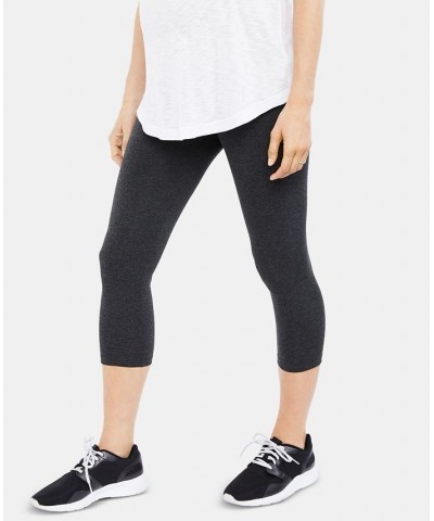 Luxe Essentials Secret Fit Belly Cropped Maternity Leggings Gray $21.12 Pants