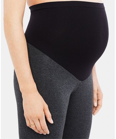 Luxe Essentials Secret Fit Belly Cropped Maternity Leggings Gray $21.12 Pants