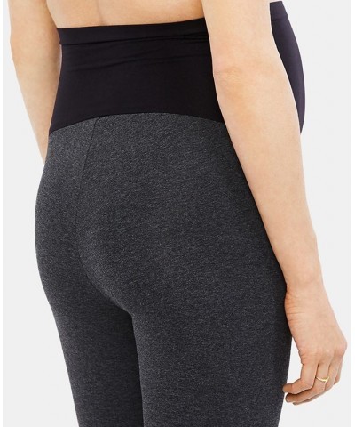 Luxe Essentials Secret Fit Belly Cropped Maternity Leggings Gray $21.12 Pants