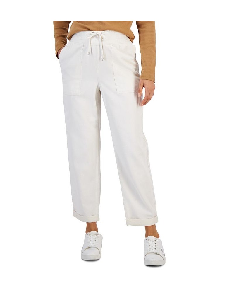 Women's Cuffed Pull-On Twill Pants Tan/Beige $28.89 Pants