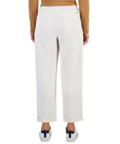 Women's Cuffed Pull-On Twill Pants Tan/Beige $28.89 Pants