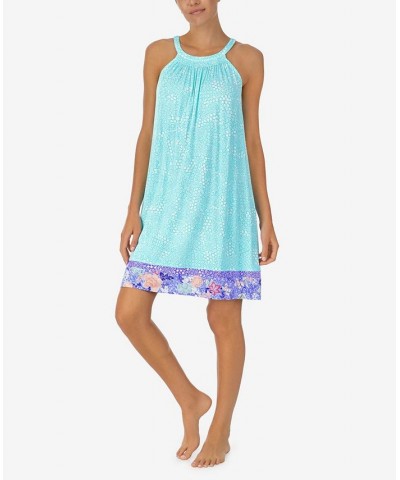 Women's Sleeveless Sleep Chemise Aqua Geo $26.66 Sleepwear