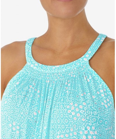 Women's Sleeveless Sleep Chemise Aqua Geo $26.66 Sleepwear