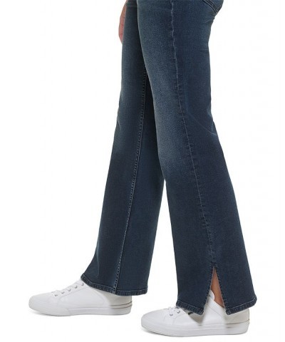 Women's High-Rise Flared Slit-Hem Jeans Sapphire $29.43 Jeans