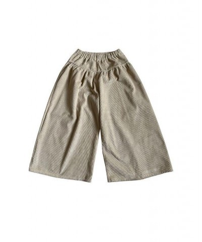 Women's Wide-legged Cotton Corduroy Culotte Oatmeal $49.60 Pants