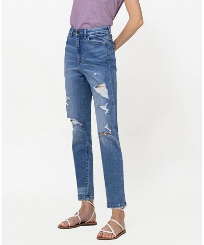 Women's Stretch Mom Jeans Medium Blue $44.79 Jeans