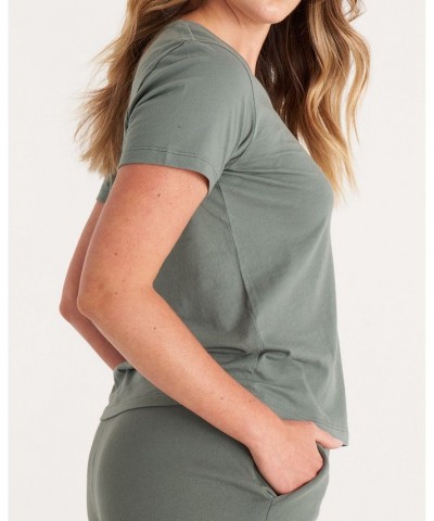 The Women's V Neck Tee Green $23.46 Tops