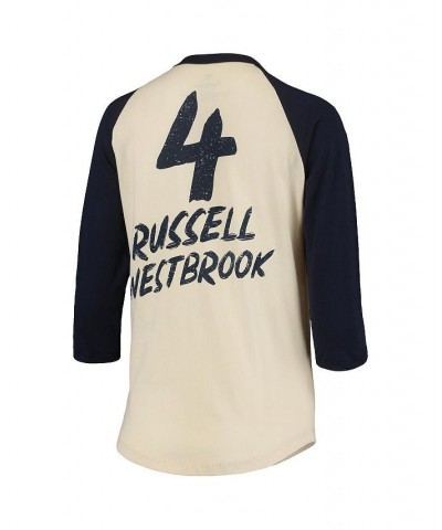 Women's Branded Russell Westbrook Cream Washington Wizards NBA 3/4-Sleeve Raglan T-shirt Cream $22.88 Tops