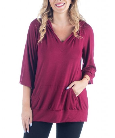 Women's Plus Size Trendy Oversized Fashion Hoodie Top Red $36.39 Sweatshirts