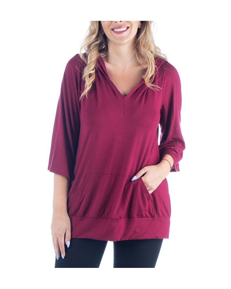Women's Plus Size Trendy Oversized Fashion Hoodie Top Red $36.39 Sweatshirts