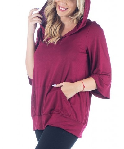 Women's Plus Size Trendy Oversized Fashion Hoodie Top Red $36.39 Sweatshirts