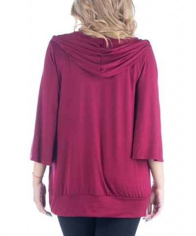 Women's Plus Size Trendy Oversized Fashion Hoodie Top Red $36.39 Sweatshirts