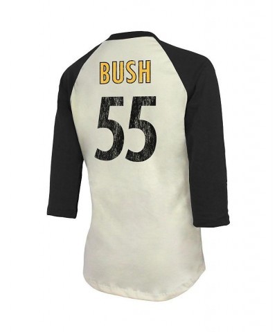 Women's Pittsburgh Steelers Player Raglan Name and Number 3/4-Sleeve T-shirt Cream, Black $27.84 Tops