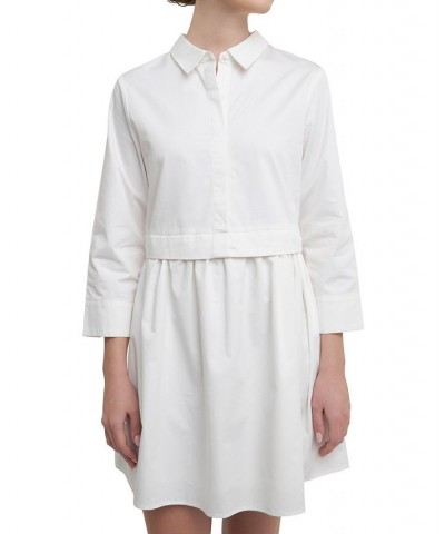 Women's Shirt Mini Dress White $47.70 Dresses