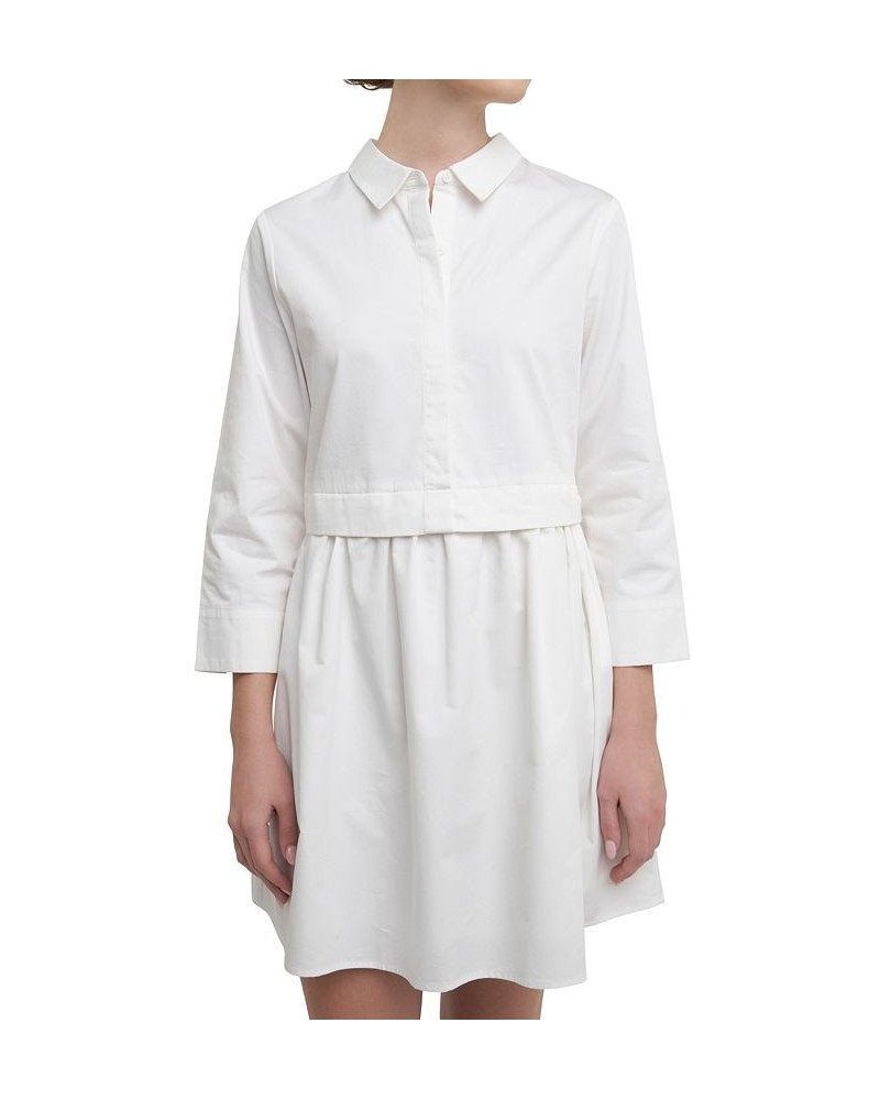 Women's Shirt Mini Dress White $47.70 Dresses