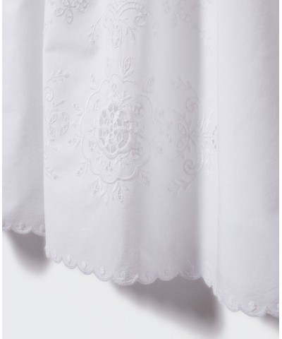 Women's Broderie Anglaise Cotton Dress White $48.59 Dresses