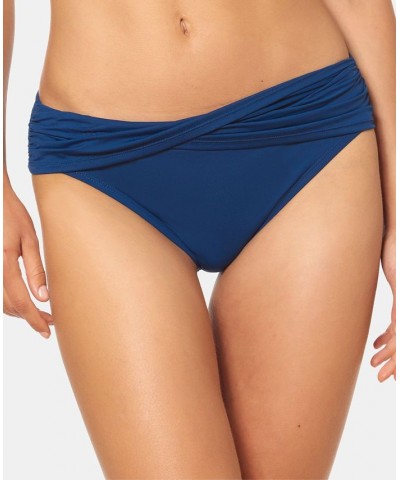 Tie-Front Cap-Sleeve Bikini Top & Hipster Bottoms Navy $44.50 Swimsuits