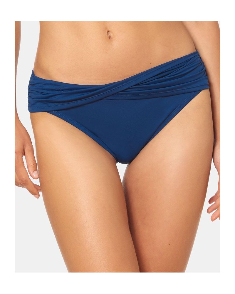 Tie-Front Cap-Sleeve Bikini Top & Hipster Bottoms Navy $44.50 Swimsuits