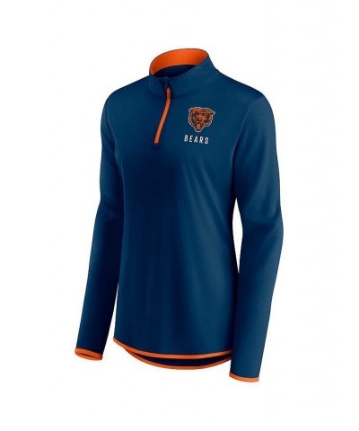 Women's Branded Navy Chicago Bears Worth the Drive Quarter-Zip Top Navy $29.40 Tops