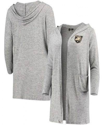 Women's Heathered Gray Army Black Knights Cuddle Soft Duster Tri-Blend Hooded Cardigan Heathered Gray $28.60 Sweaters