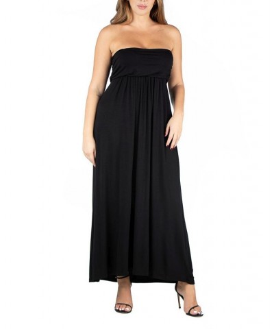 Plus Size Strapless Maxi Dress Black $26.77 Dresses