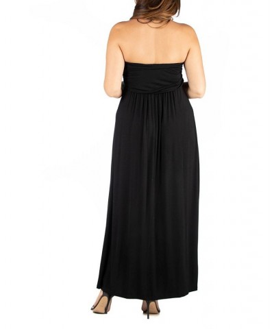 Plus Size Strapless Maxi Dress Black $26.77 Dresses