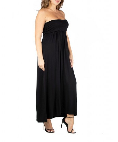 Plus Size Strapless Maxi Dress Black $26.77 Dresses