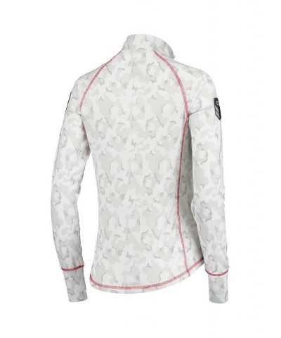 Women's White Nebraska Huskers OHT Military-Inspired Appreciation Officer Arctic Camo 1/4-Zip Jacket White $28.59 Jackets