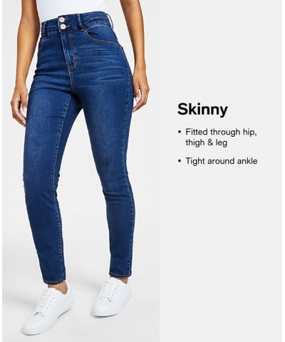 Juniors' Super High-Rise Ripped Skinny Jeans Blue $15.40 Jeans