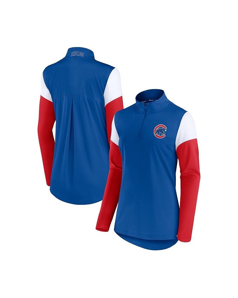 Women's Royal and Red Chicago Cubs Authentic Fleece Quarter-Zip Jacket Royal, Red $35.69 Jackets