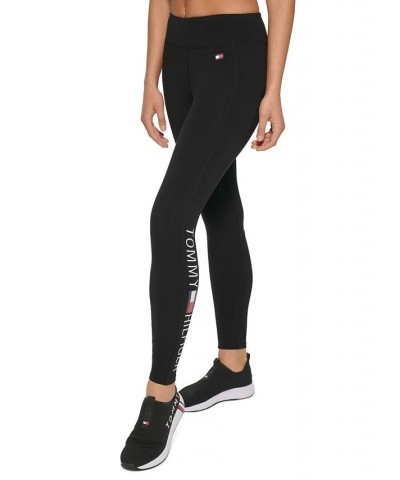 Women's High Rise Logo Leggings Black $20.27 Pants