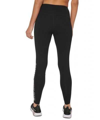 Women's High Rise Logo Leggings Black $20.27 Pants