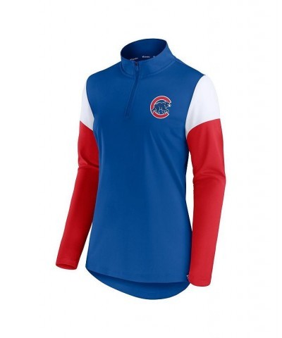 Women's Royal and Red Chicago Cubs Authentic Fleece Quarter-Zip Jacket Royal, Red $35.69 Jackets