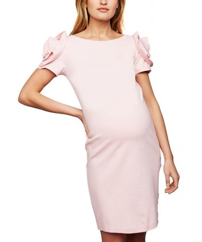 Maternity Ruffled Shift Dress Pink $62.04 Dresses