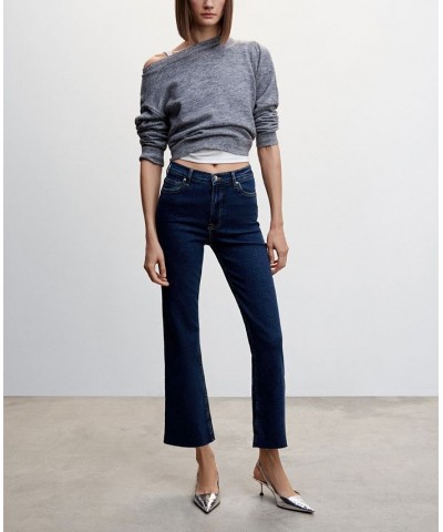 Women's Crop Flared Jeans Dark Blue $28.80 Jeans