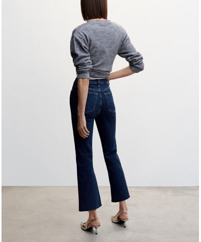 Women's Crop Flared Jeans Dark Blue $28.80 Jeans