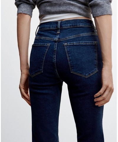 Women's Crop Flared Jeans Dark Blue $28.80 Jeans