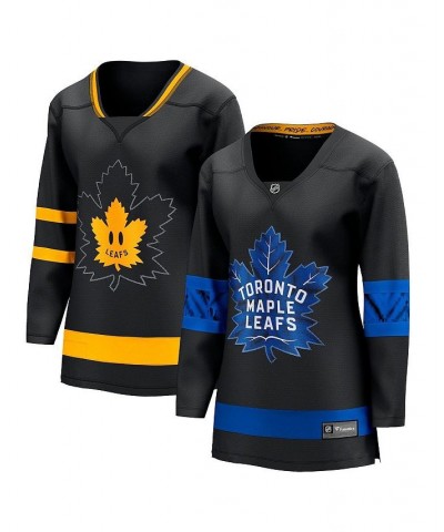 Women's Branded Black Toronto Maple Leafs Alternate Premier Breakaway Reversible Blank Jersey Black $66.15 Jersey