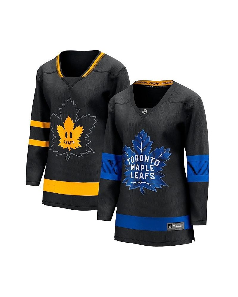 Women's Branded Black Toronto Maple Leafs Alternate Premier Breakaway Reversible Blank Jersey Black $66.15 Jersey